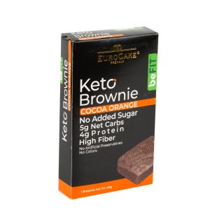 يورو كيك كيتو براونى بطعم البرتقال 40جم 4باكيت*12حبة