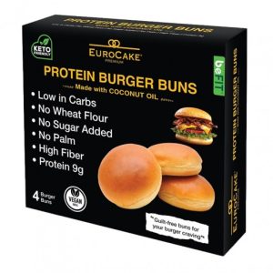 يوروكيك بريميوم خبز برغر بروتين غني بالالياف نباتي خالي من السكر -زيت جوز الهند 200جم*8 باكيت