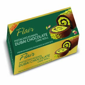 Flair Pistachio Kunafa Dubai Chocolate Swiss Roll 165g*12 PCS